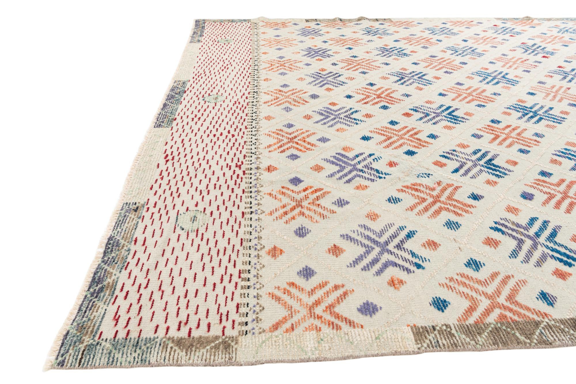 7' 8 x 10' 4 Hand Knotted Moroccan Wool Rug