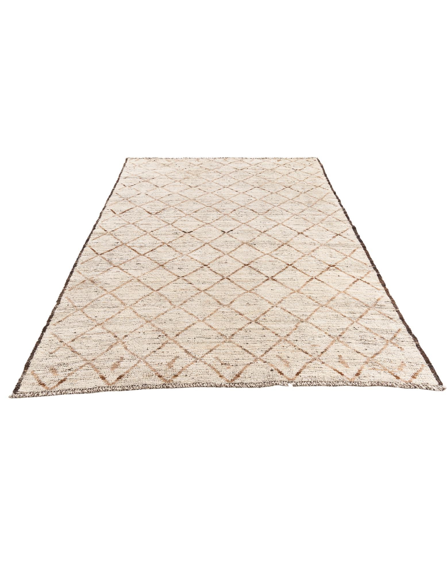 5' 2 x 6' 10 Hand Knotted Moroccan Wool Rug