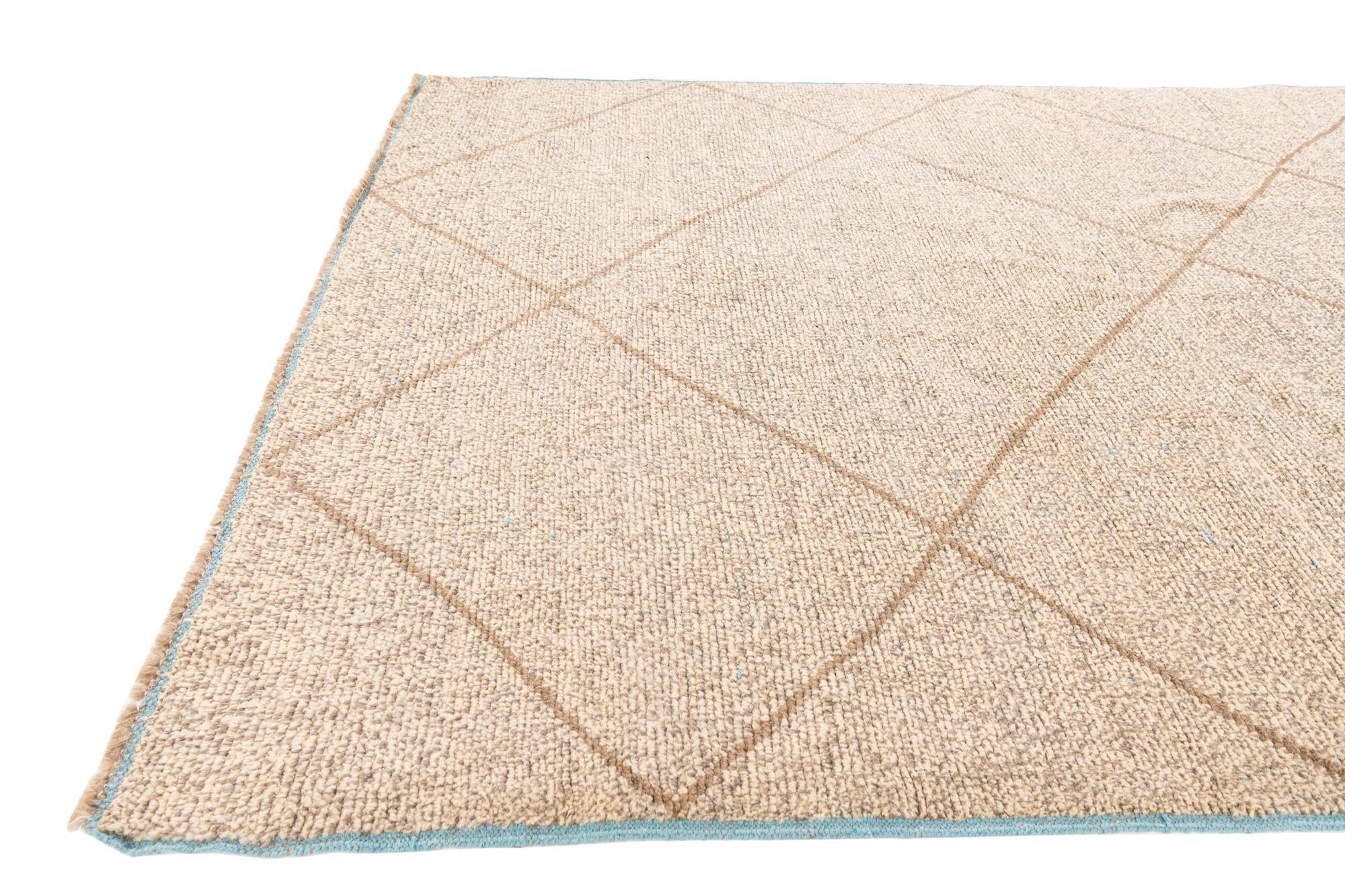 6' 1 x 9' 2 Hand Knotted Moroccan Wool Rug