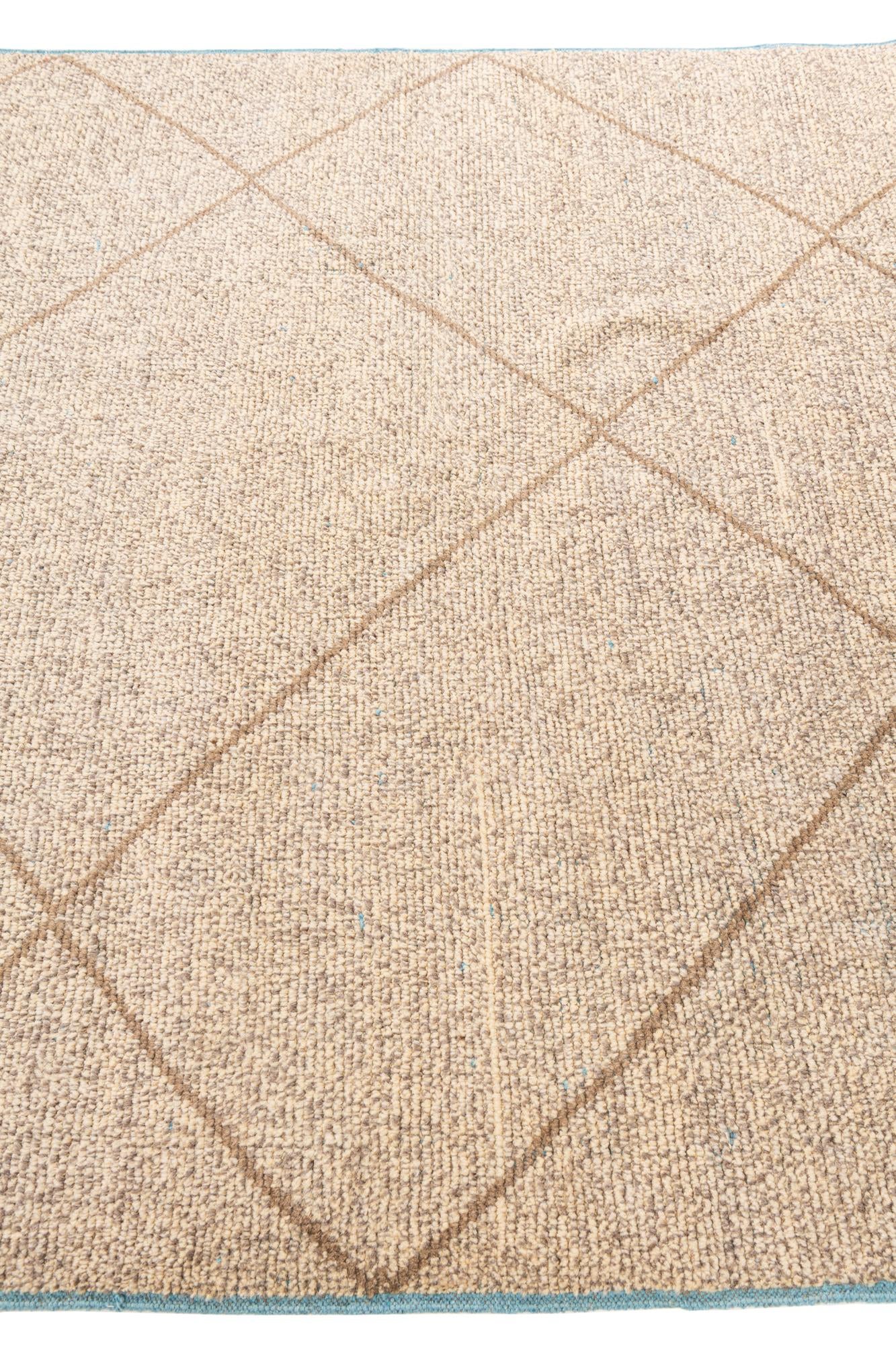 6' 1 x 9' 2 Hand Knotted Moroccan Wool Rug