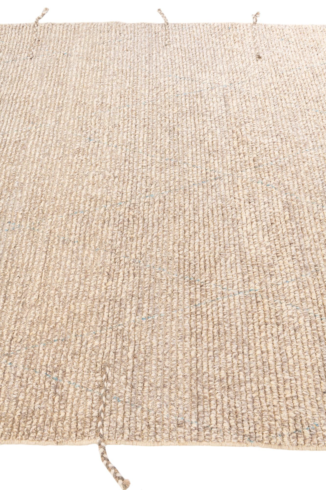 6' 7 x 9' Hand Knotted Moroccan Wool Rug