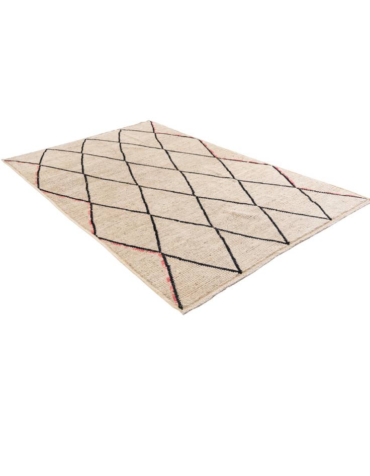 Detail image of 5' 3 x 8' 3 Hand Knotted Moroccan Wool Rug