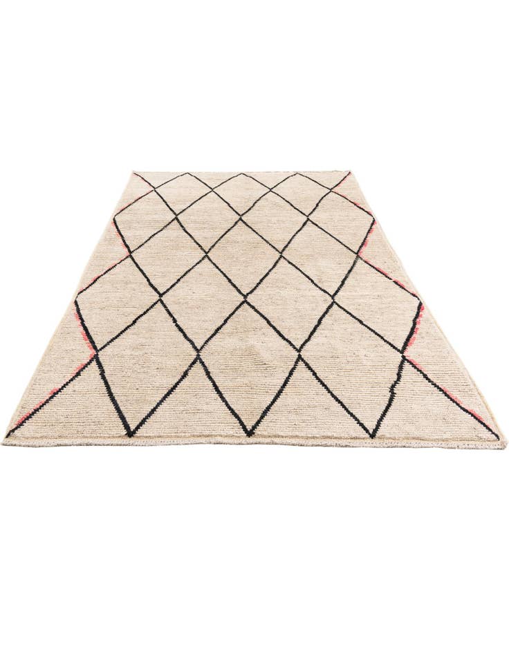 Detail image of 5' 3 x 8' 3 Hand Knotted Moroccan Wool Rug