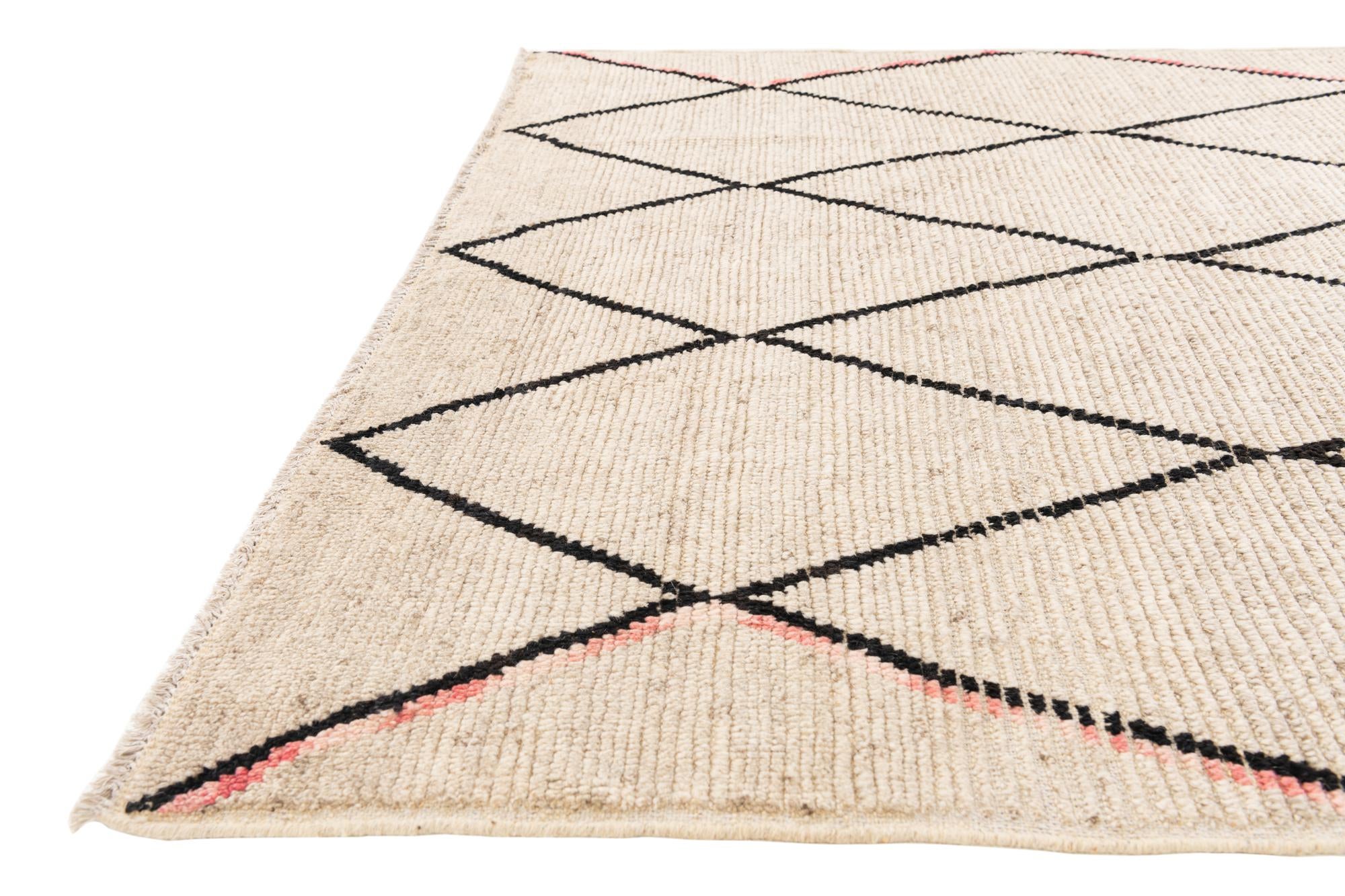 5' 3 x 8' 3 Hand Knotted Moroccan Wool Rug