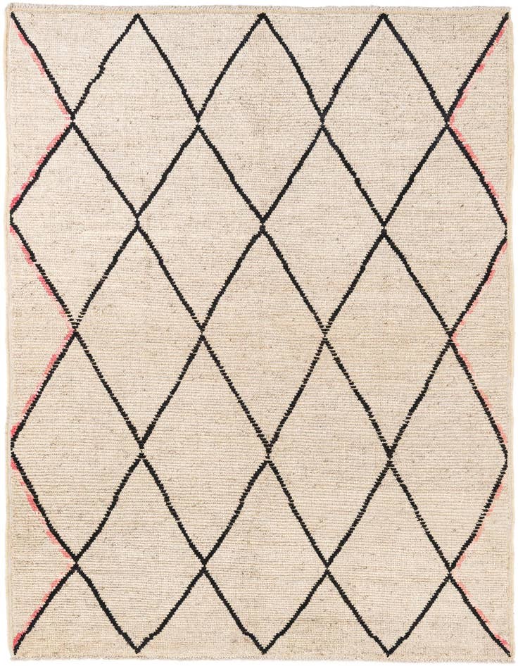 Detail image of 5' 3 x 8' 3 Hand Knotted Moroccan Wool Rug