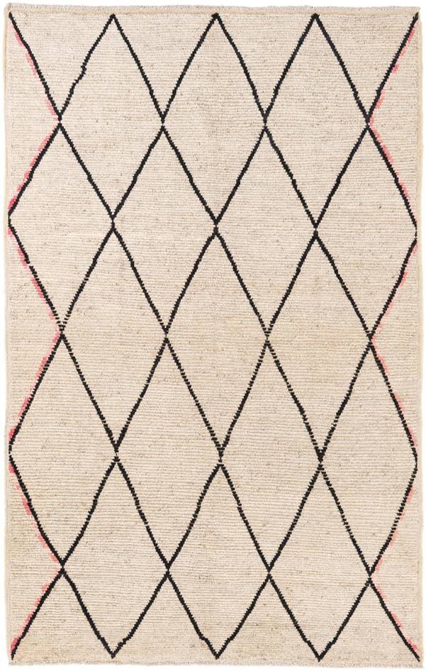 Detail image of 5' 3 x 8' 3 Hand Knotted Moroccan Wool Rug