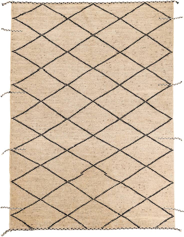 Detail image of 6' 2 x 9' 1 Hand Knotted Moroccan Wool Rug