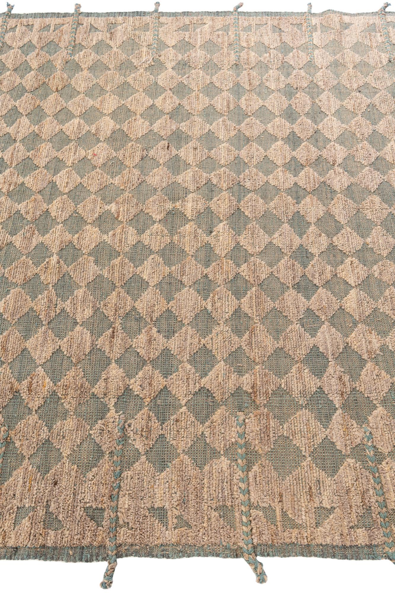 6' 9 x 10' Hand Knotted Moroccan Wool Rug