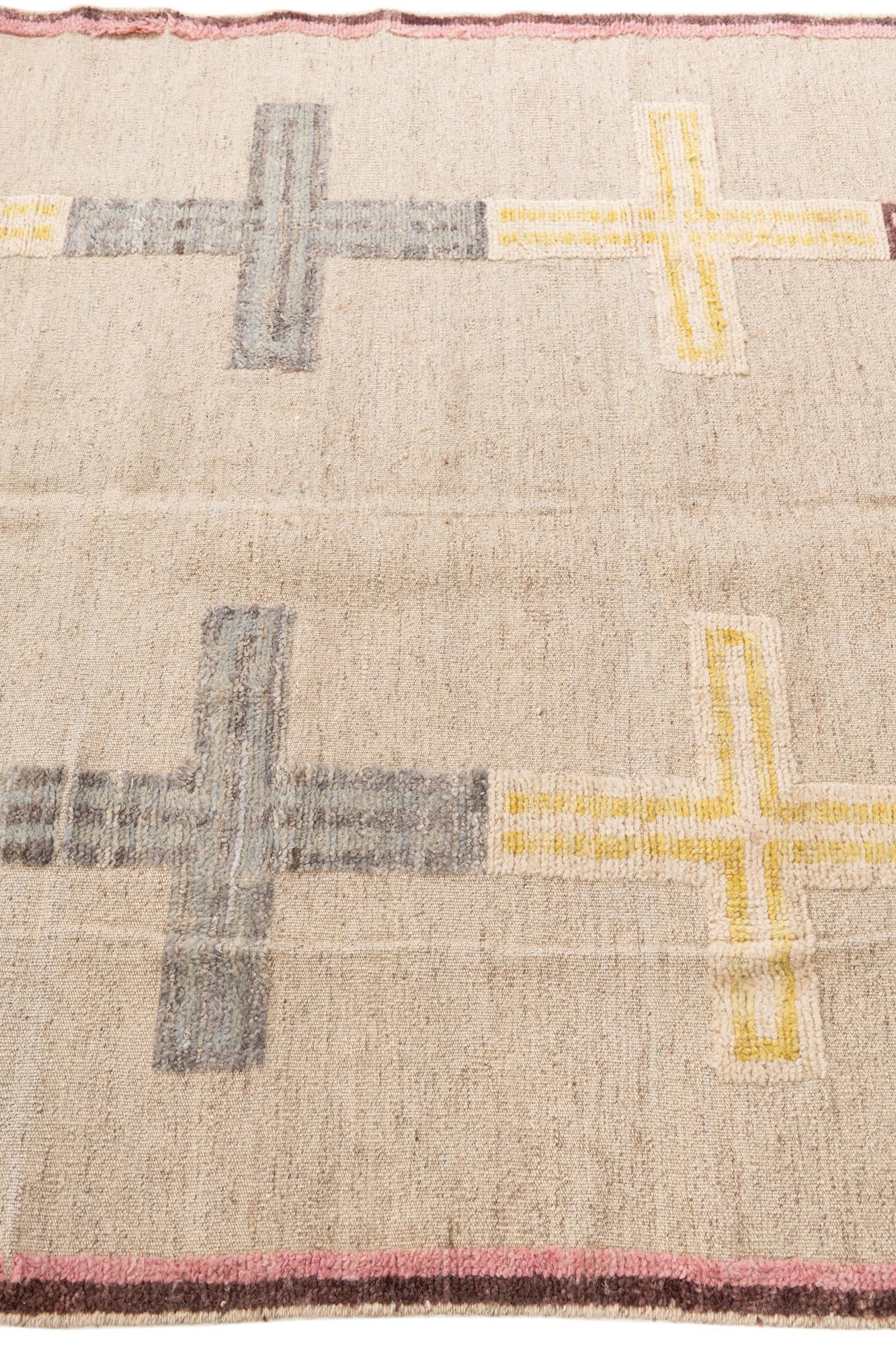 5' 10 x 9' 7 Hand Knotted Moroccan Wool Rug