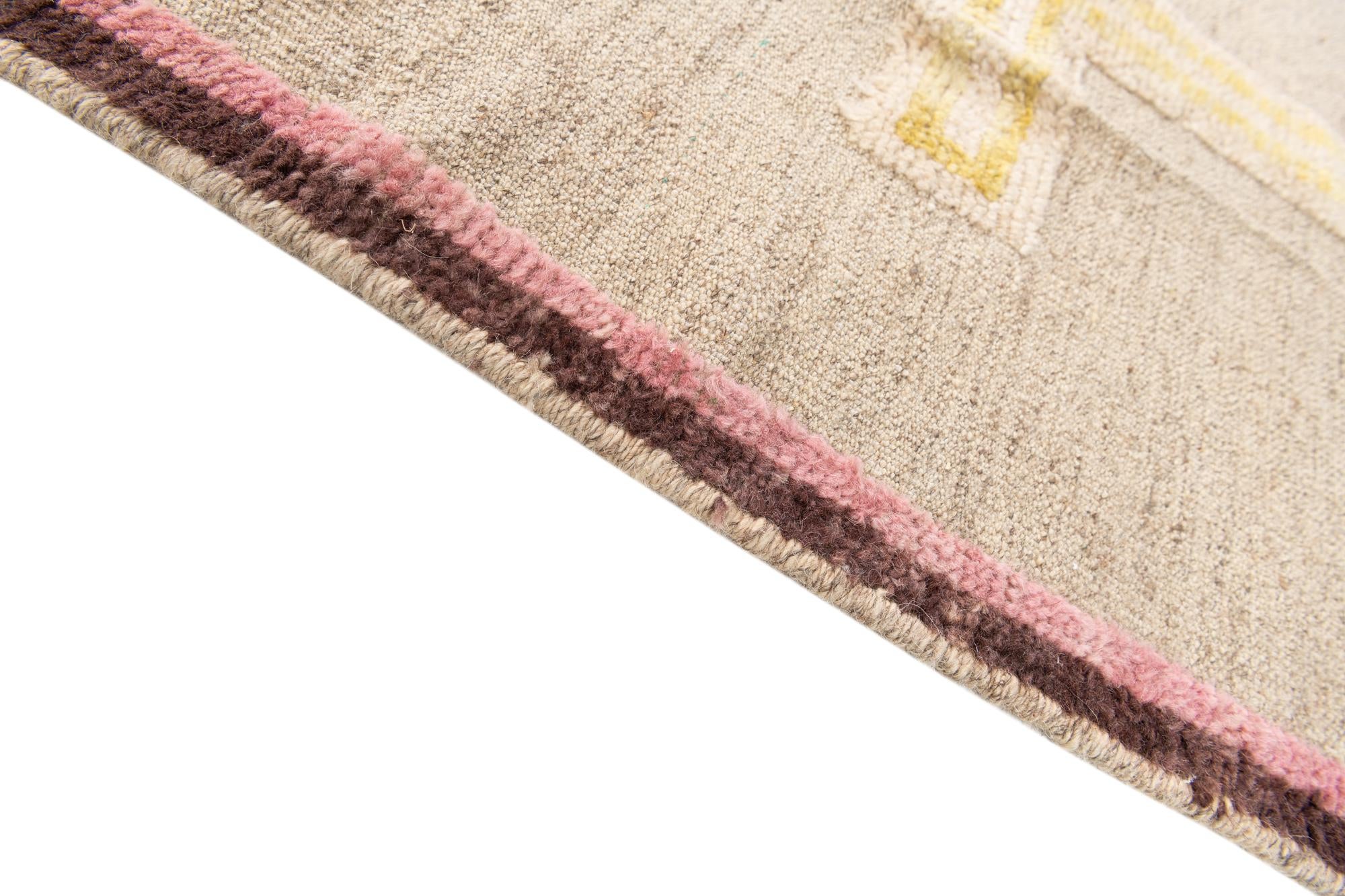 5' 10 x 9' 7 Hand Knotted Moroccan Wool Rug