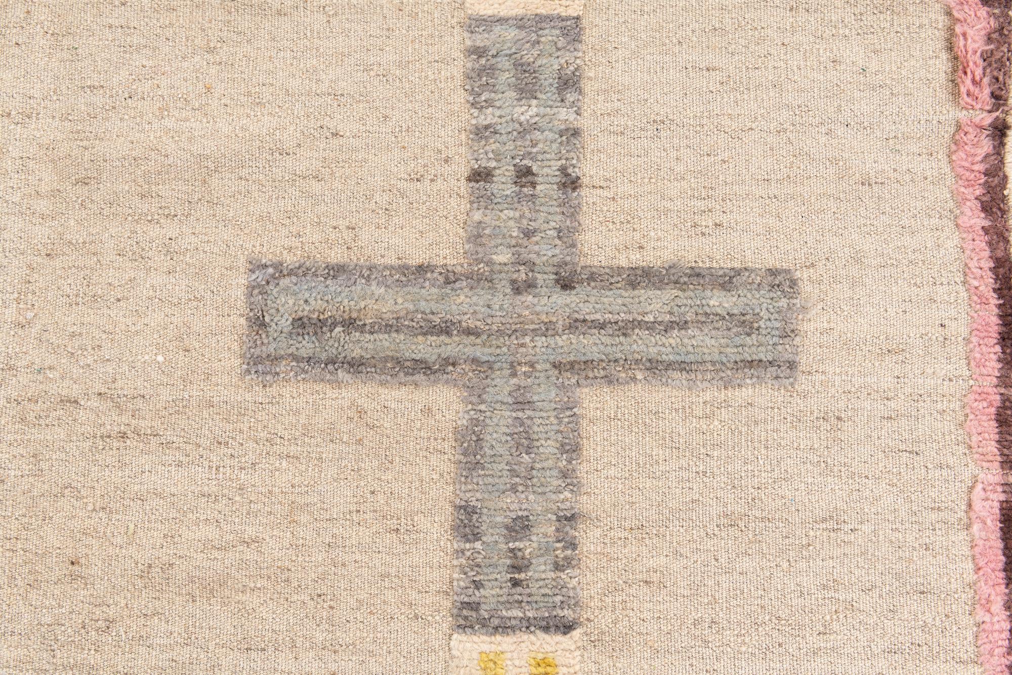 5' 10 x 9' 7 Hand Knotted Moroccan Wool Rug