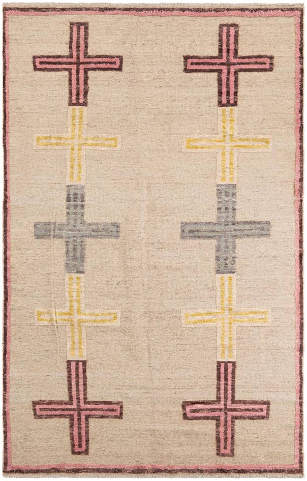 Detail image of 5' 10 x 9' 7 Hand Knotted Moroccan Wool Rug
