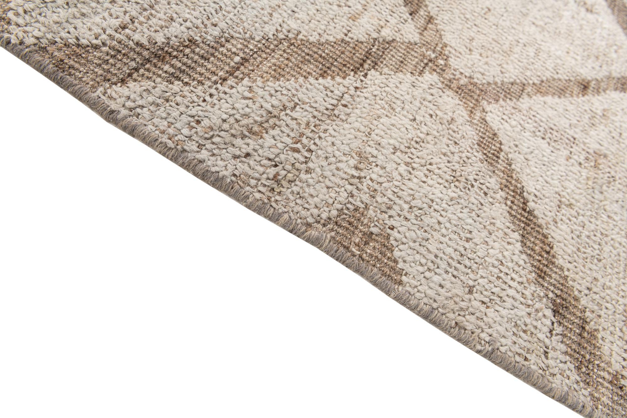 4' 4 x 7' 9 Hand Knotted Moroccan Wool Rug