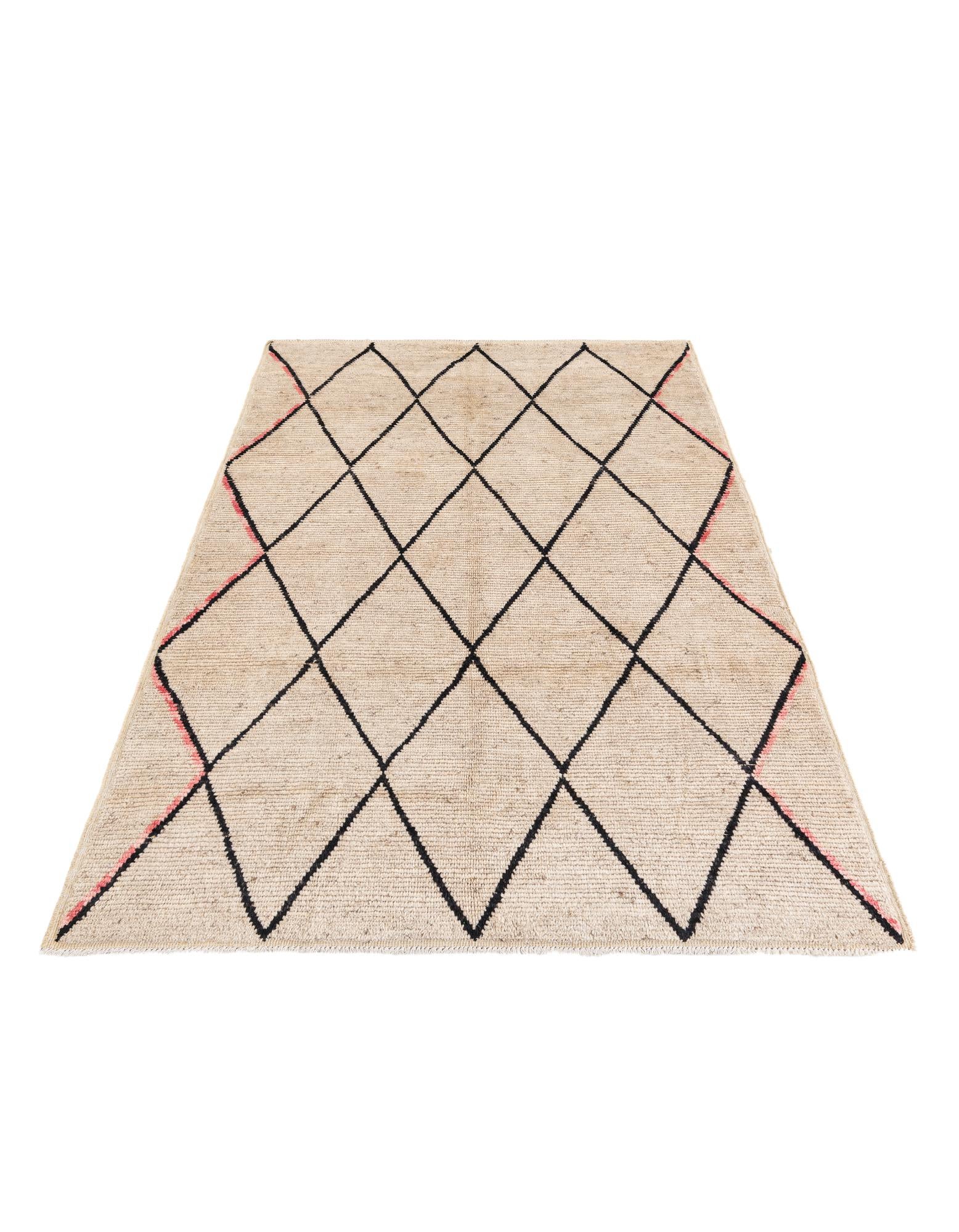 5' 4 x 7' 9 Hand Knotted Moroccan Wool Rug