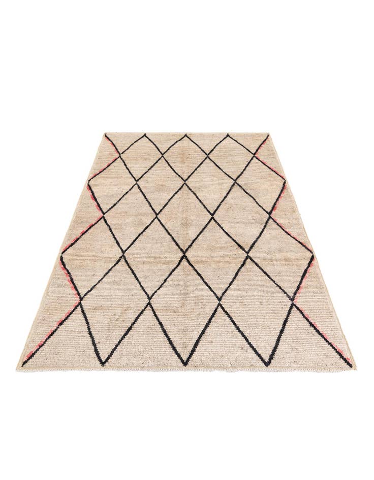 Detail image of 5' 4 x 7' 9 Hand Knotted Moroccan Wool Rug