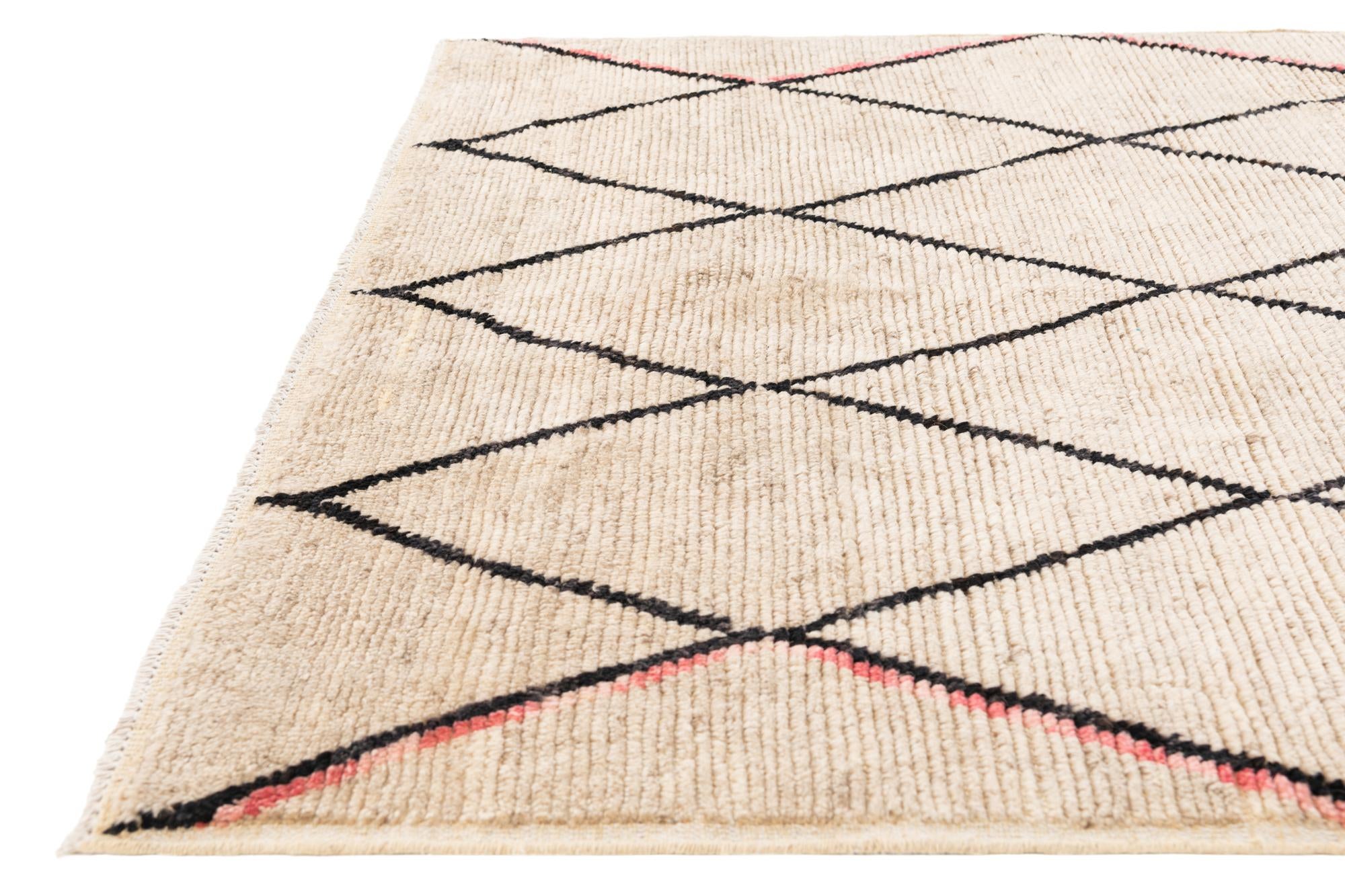 5' 4 x 7' 9 Hand Knotted Moroccan Wool Rug