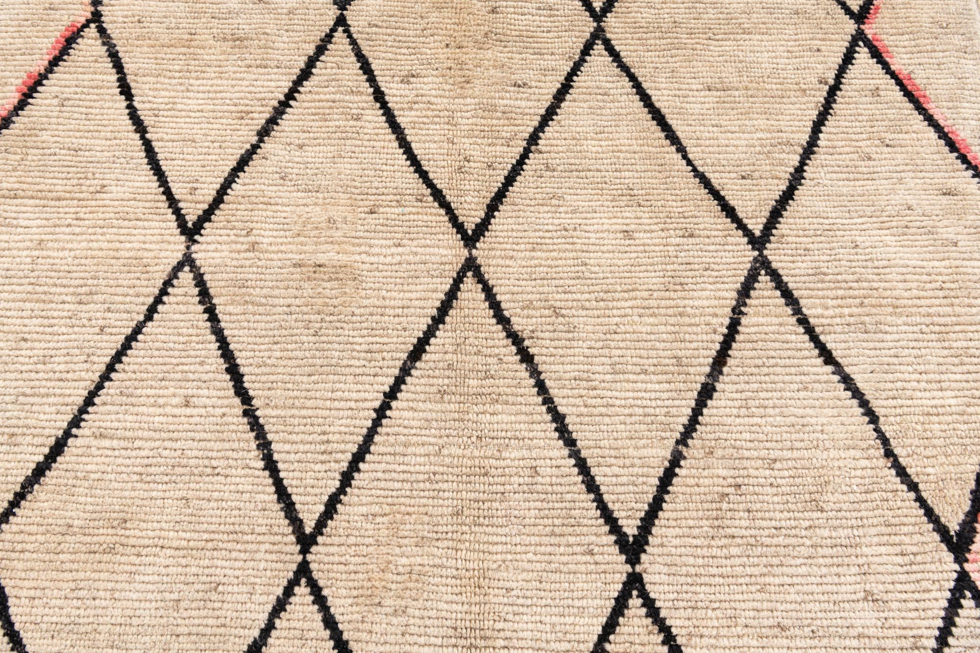 5' 4 x 7' 9 Hand Knotted Moroccan Wool Rug