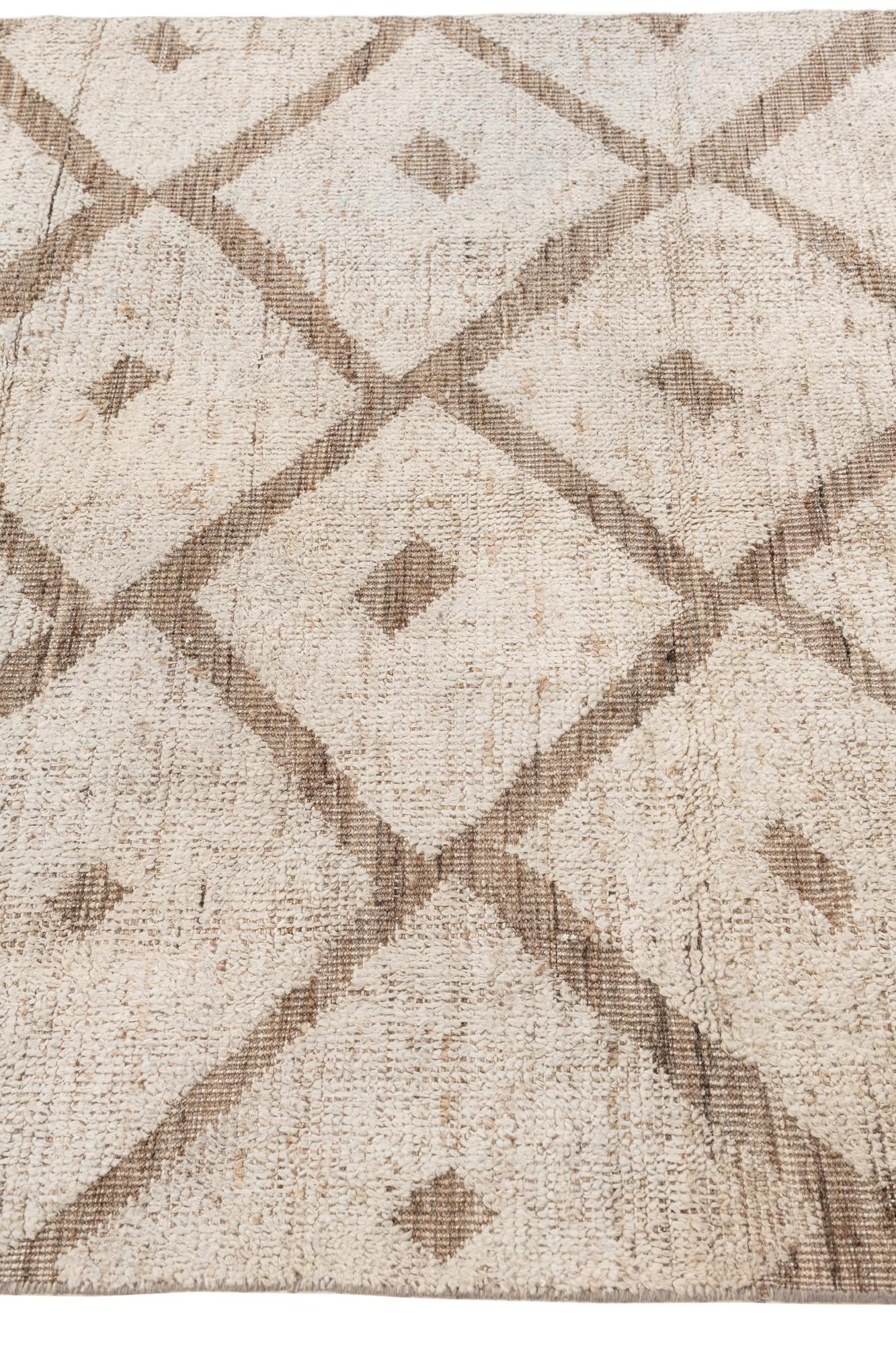 4' 3 x 7' 8 Hand Knotted Moroccan Wool Rug