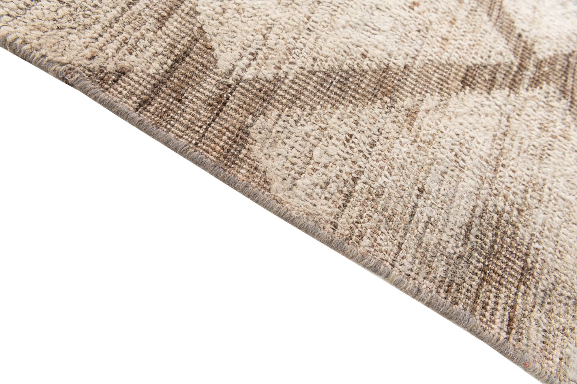 4' 3 x 7' 8 Hand Knotted Moroccan Wool Rug