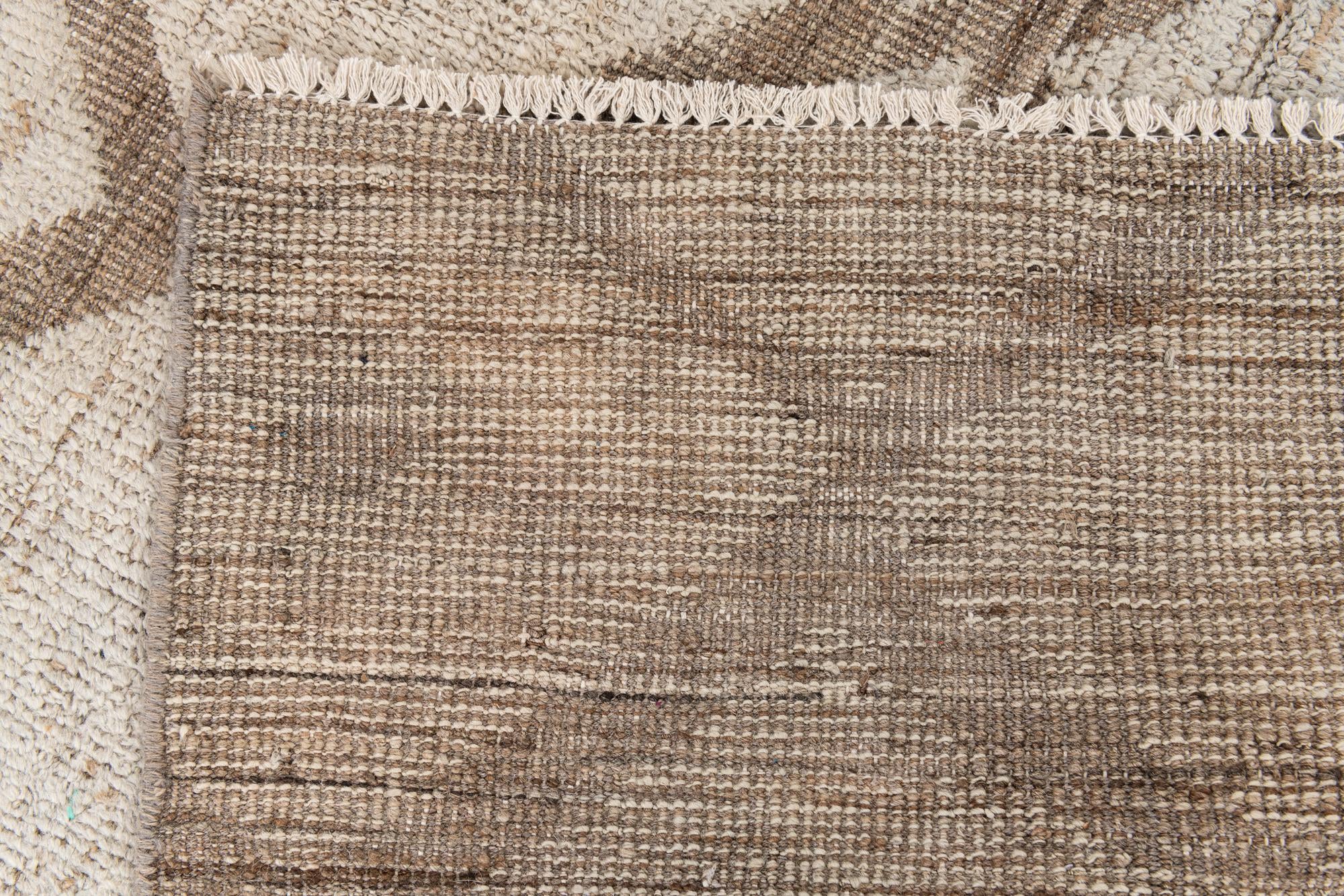 4' 3 x 7' 8 Hand Knotted Moroccan Wool Rug