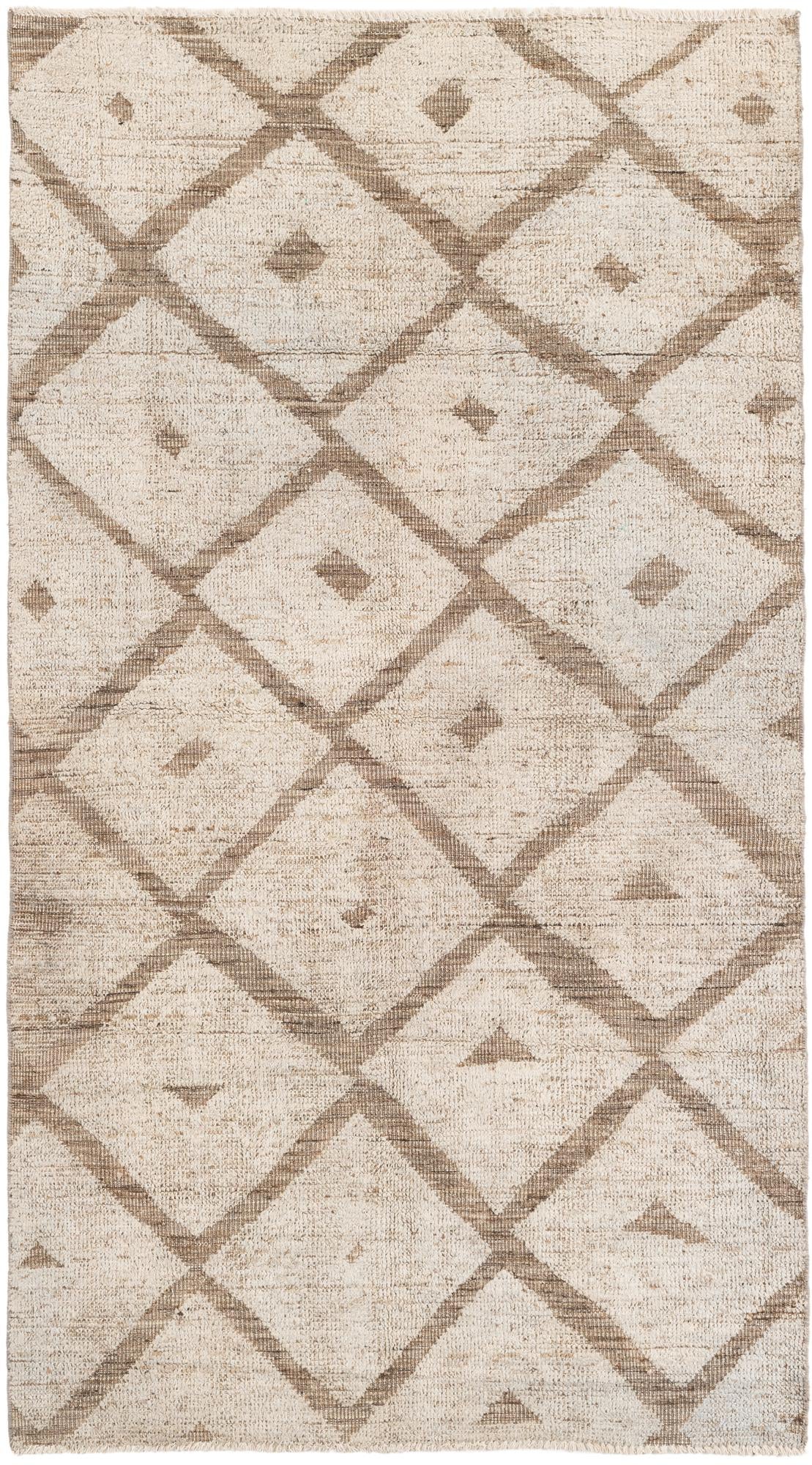 4' 3 x 7' 8 Hand Knotted Moroccan Wool Rug