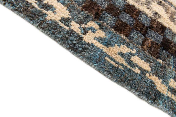 8' x 10' 4 Hand Knotted Moroccan Wool Rug