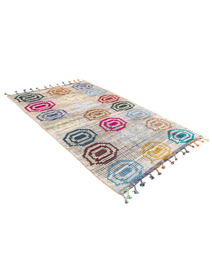 Detail image of 5' 6 x 8' 4 Hand Knotted Moroccan Wool Rug