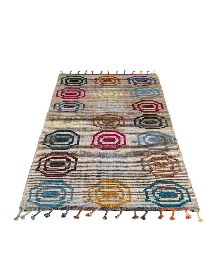 5' 6 x 8' 4 Hand Knotted Moroccan Wool Rug