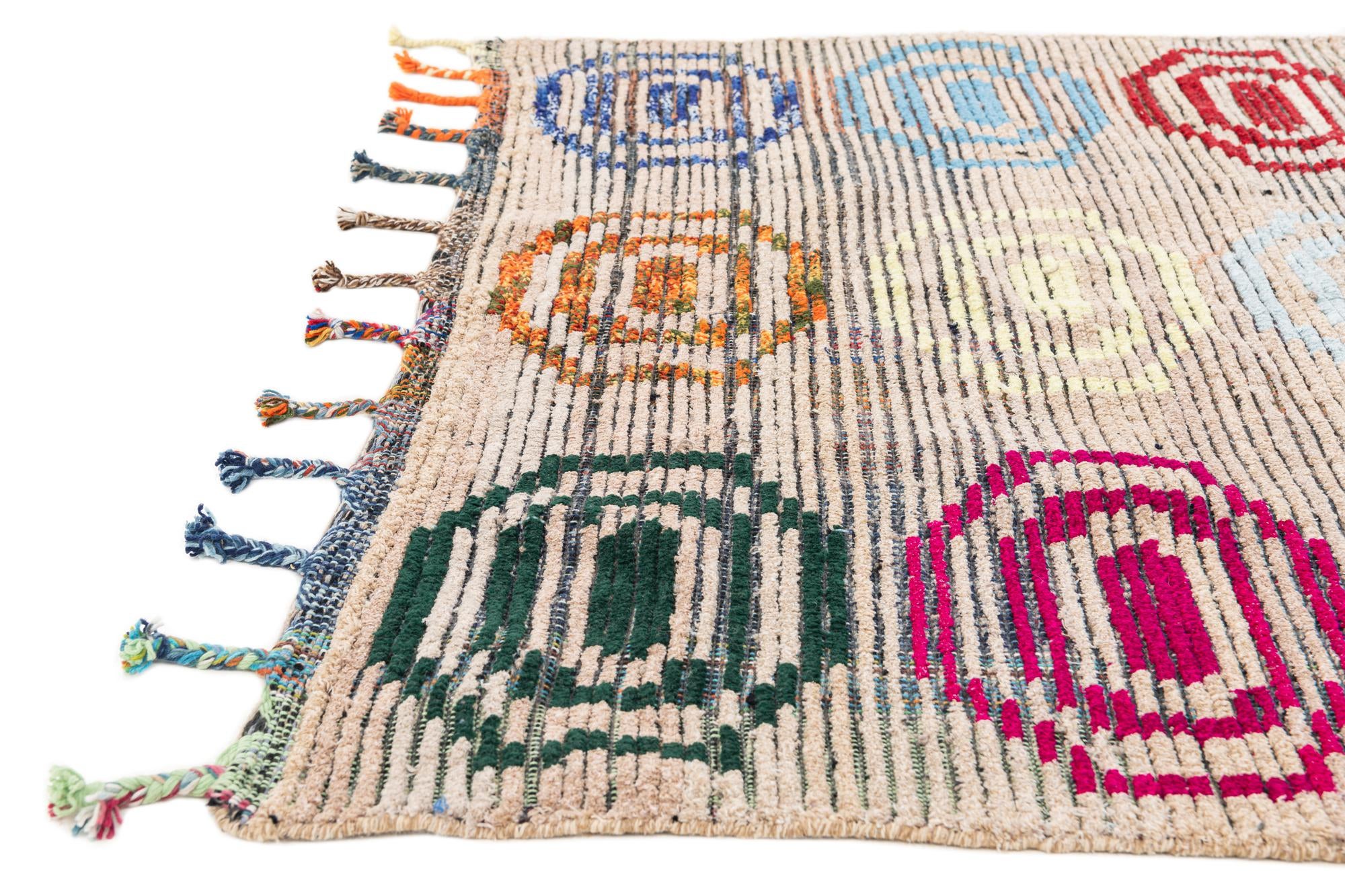 5' 6 x 8' 4 Hand Knotted Moroccan Wool Rug