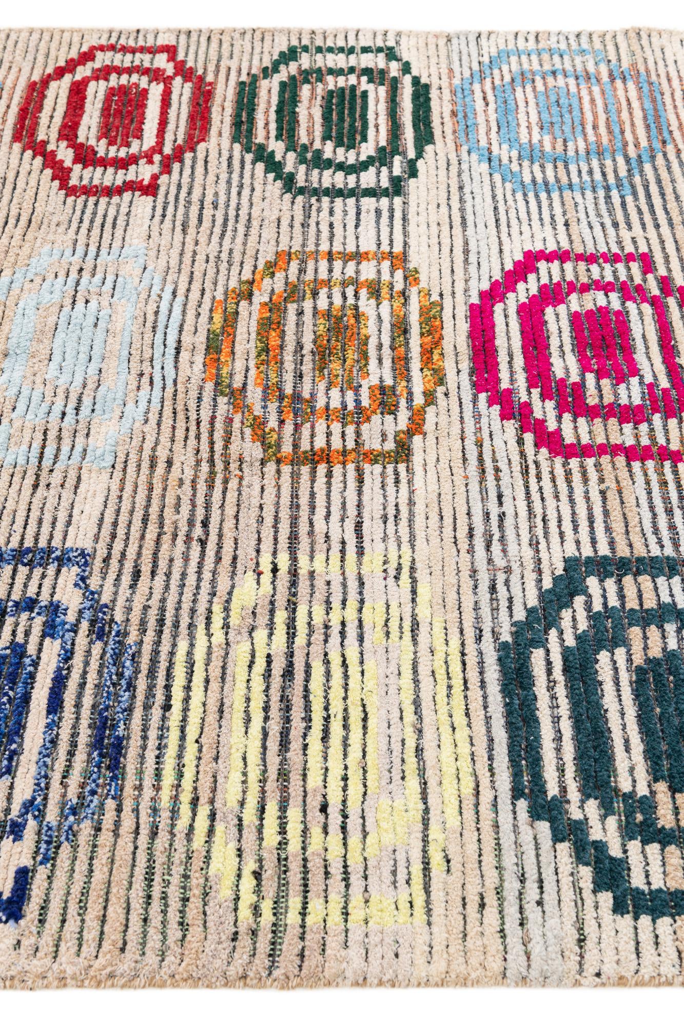 5' 6 x 8' 4 Hand Knotted Moroccan Wool Rug