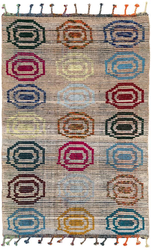 5' 6 x 8' 4 Hand Knotted Moroccan Wool Rug