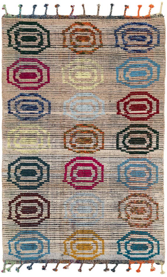 Detail image of 5' 6 x 8' 4 Hand Knotted Moroccan Wool Rug