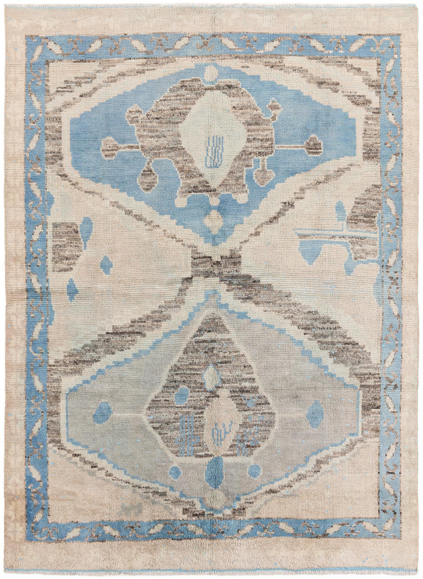 7' 2 x 10' Hand Knotted Moroccan Wool Rug