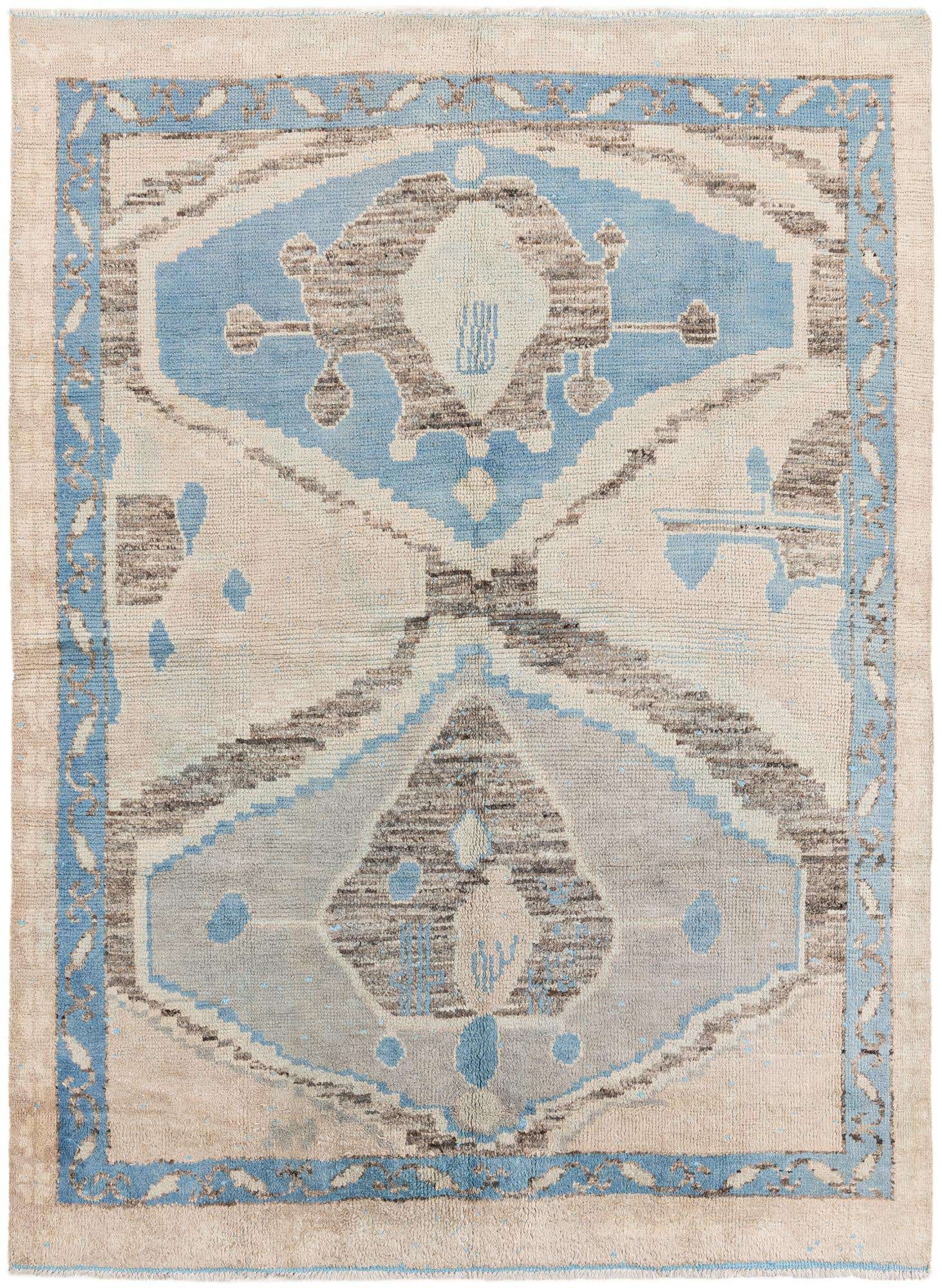 7' 2 x 10' Hand Knotted Moroccan Wool Rug