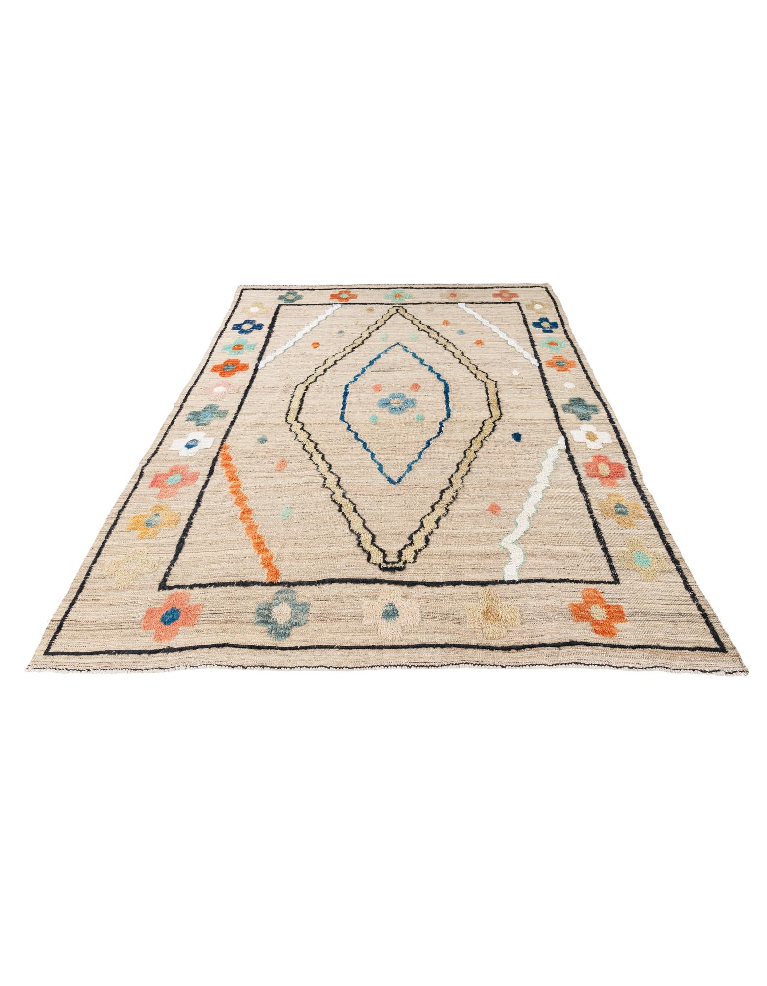 8' 1 x 10' 6 Hand Knotted Moroccan Wool Rug