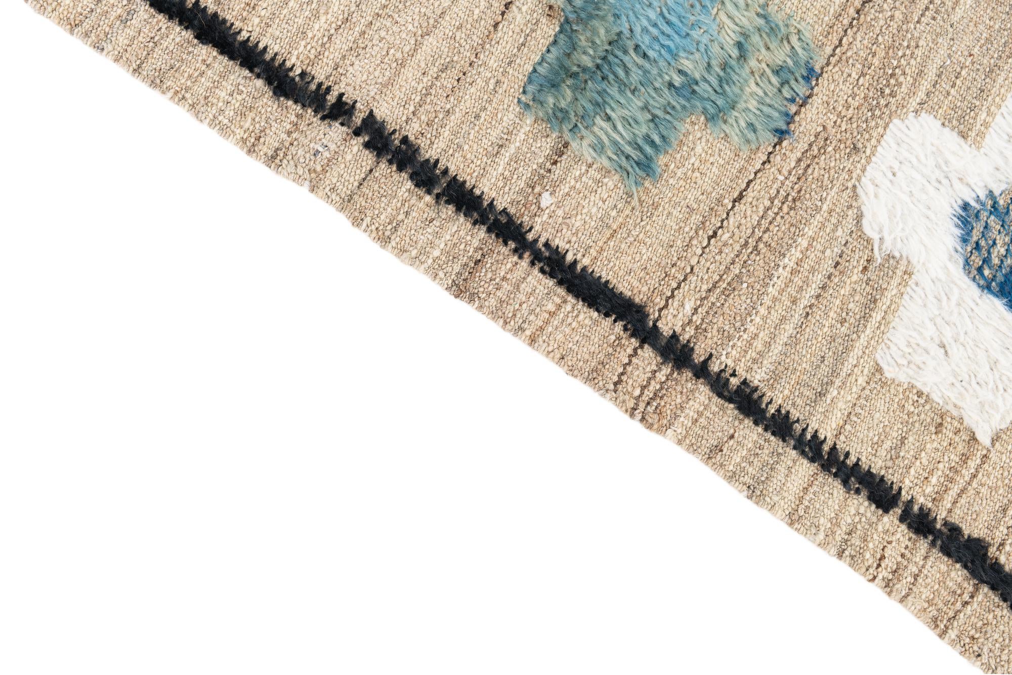 8' 1 x 10' 6 Hand Knotted Moroccan Wool Rug