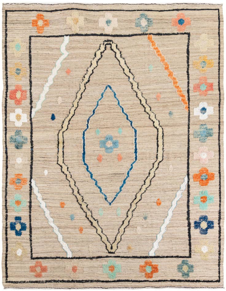 Detail image of 8' 1 x 10' 6 Hand Knotted Moroccan Wool Rug