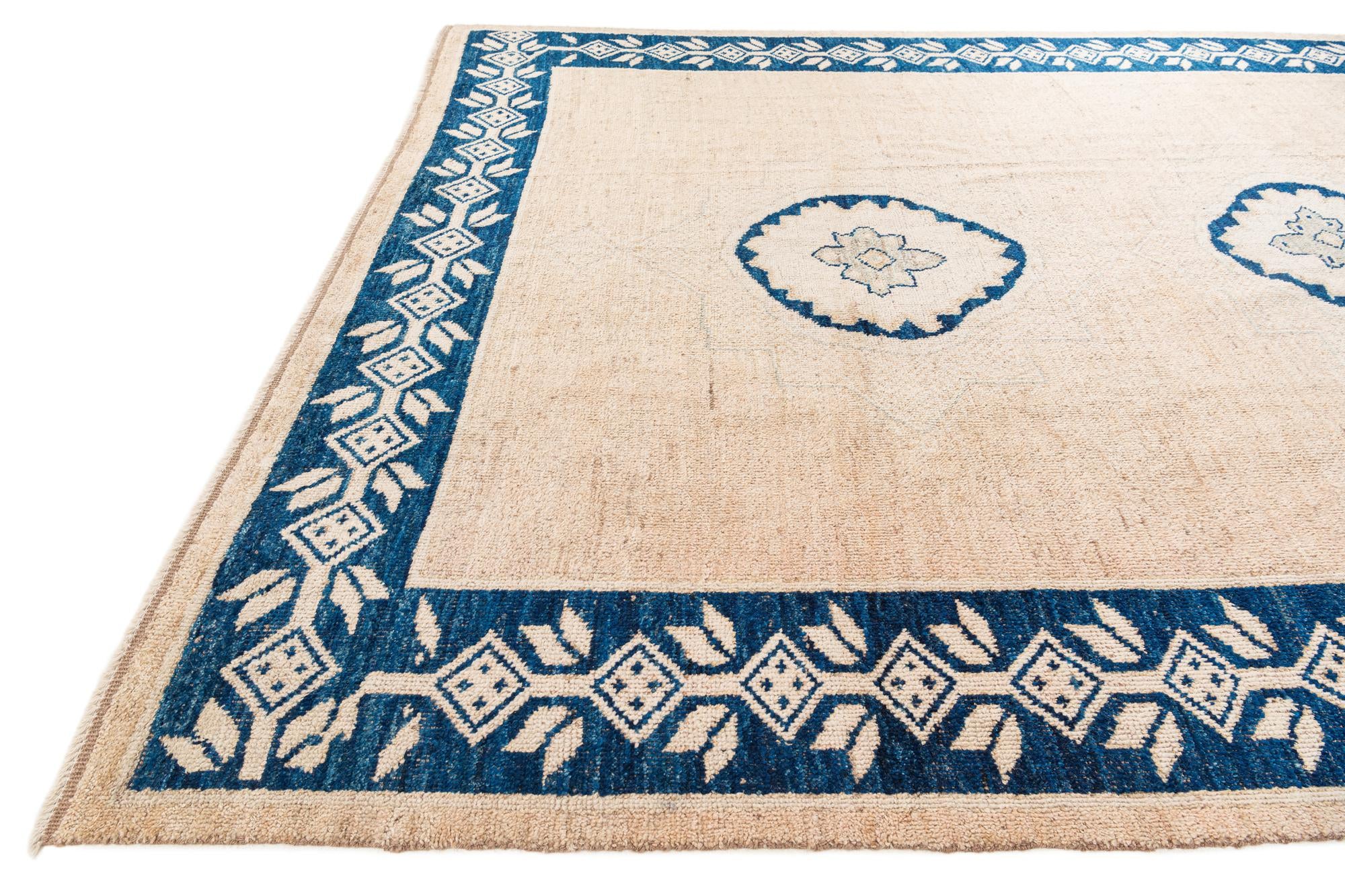 9' 1 x 12' 3 Hand Knotted Moroccan Wool Rug