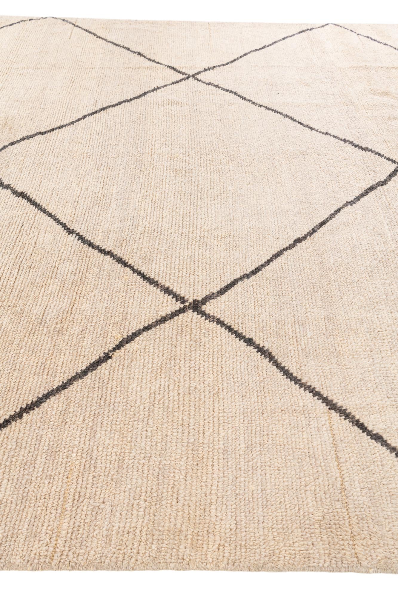 8' x 12' Hand Knotted Moroccan Wool Rug