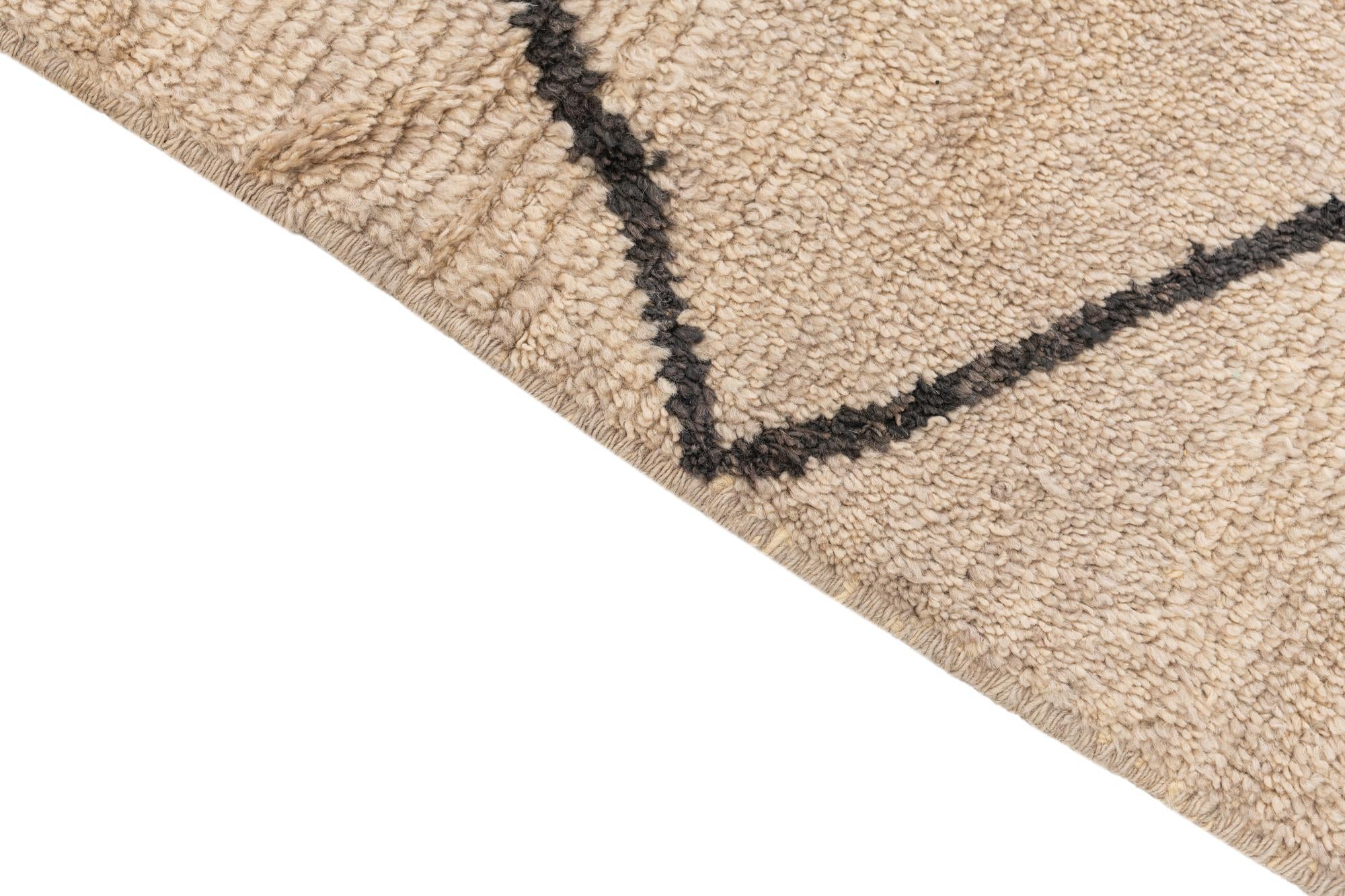 8' x 12' Hand Knotted Moroccan Wool Rug