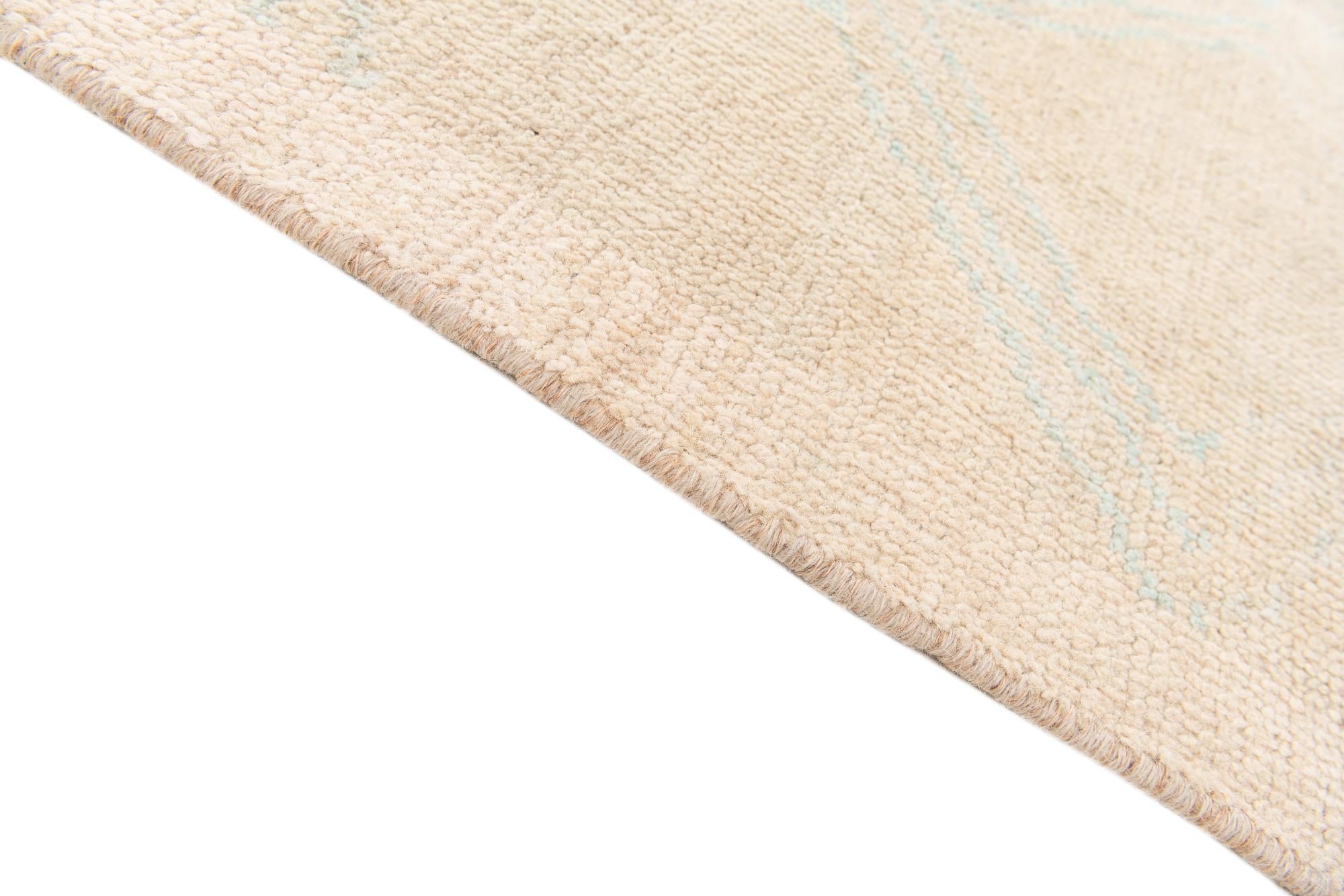 9' x 12' 7 Hand Knotted Moroccan Wool Rug