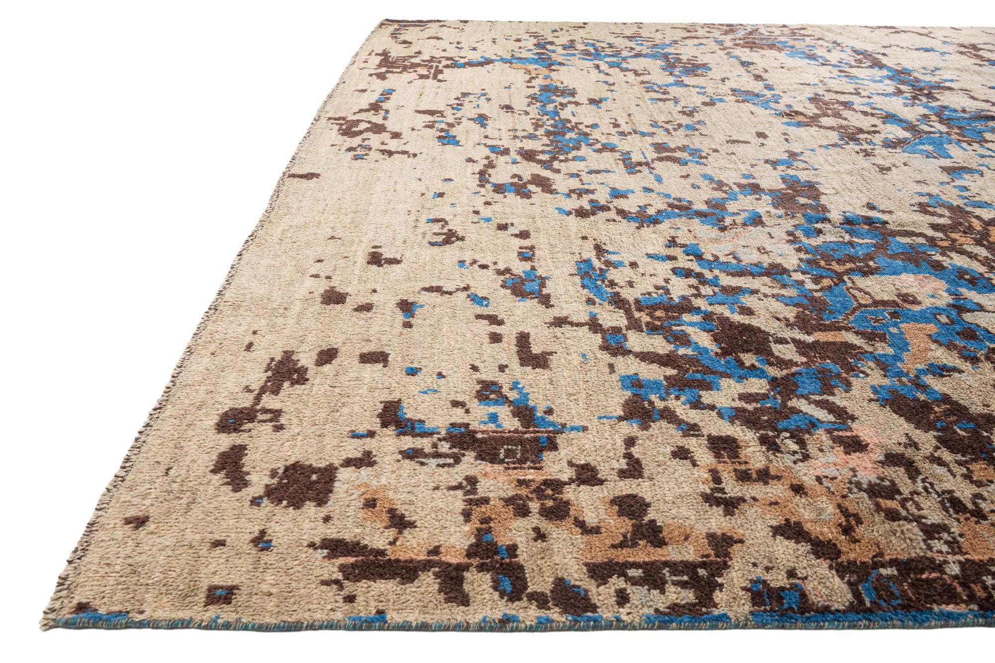 12' 4 x 15' 3 Hand Knotted Moroccan Wool Rug