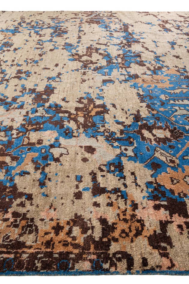 Detail image of 12' 4 x 15' 3 Hand Knotted Moroccan Wool Rug