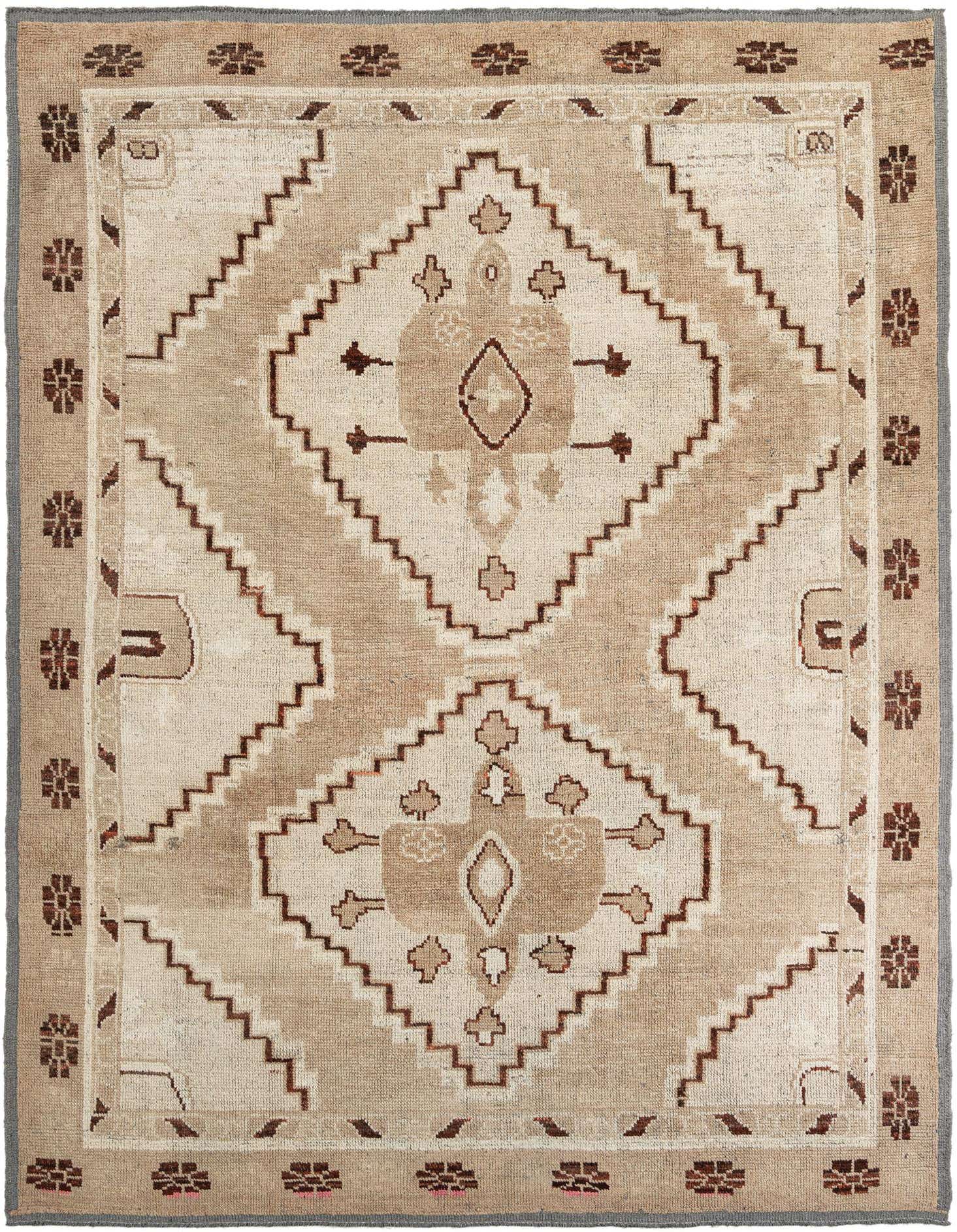 9' x 12' 1 Hand Knotted Moroccan Wool Rug