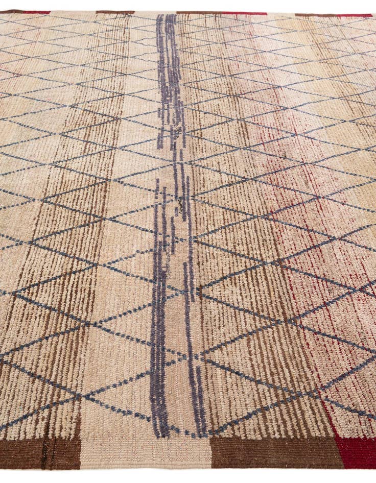 Detail image of 9' 2 x 10' 2  Hand Knotted Moroccan Wool Rug