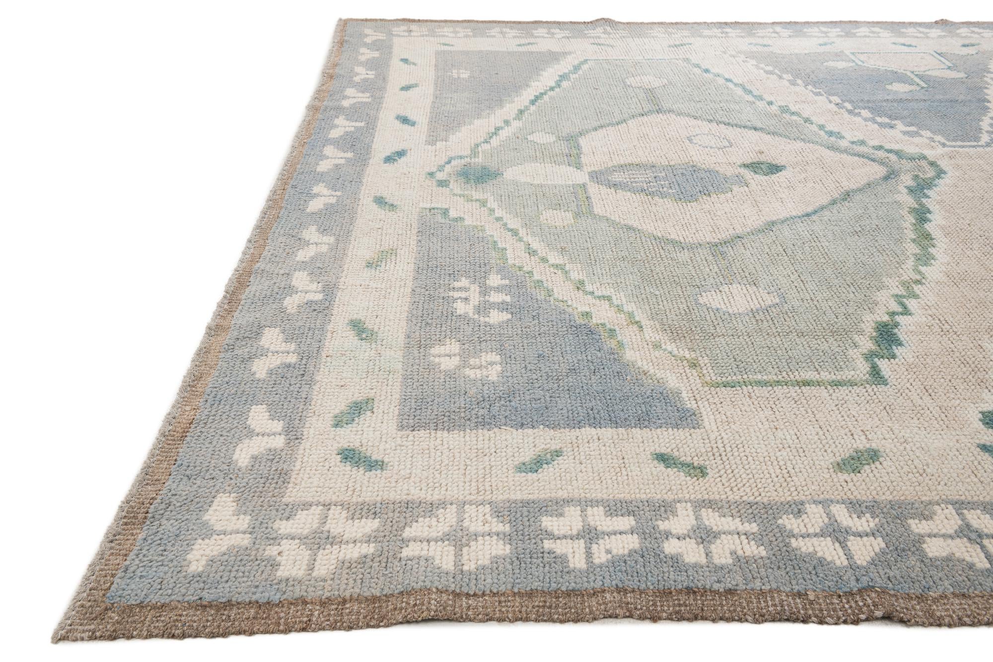 8' 8 x 10' Hand Knotted Moroccan Wool Rug