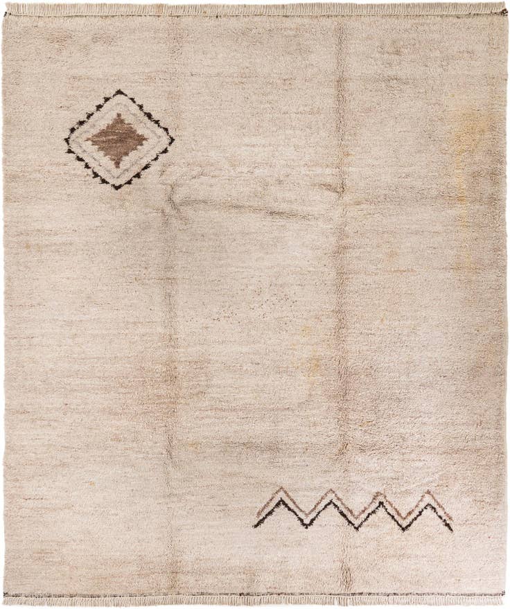 Detail image of 8' 6 x 9' 7 Hand Knotted Moroccan Wool Rug