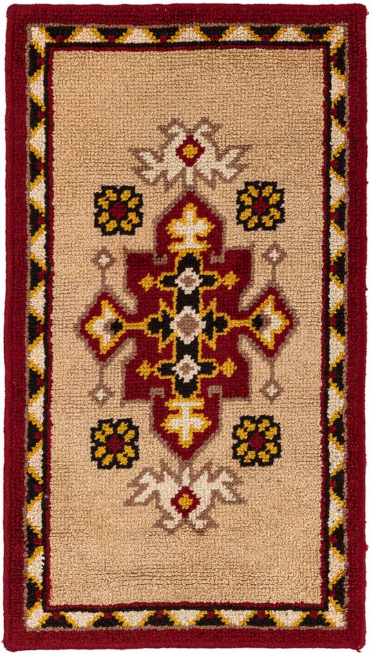 Detail image of 2' 6 x 4' 5 Hand Knotted Moroccan Wool Rug