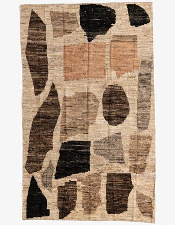 6' x 9' 8 Hand Knotted Moroccan Wool Rug