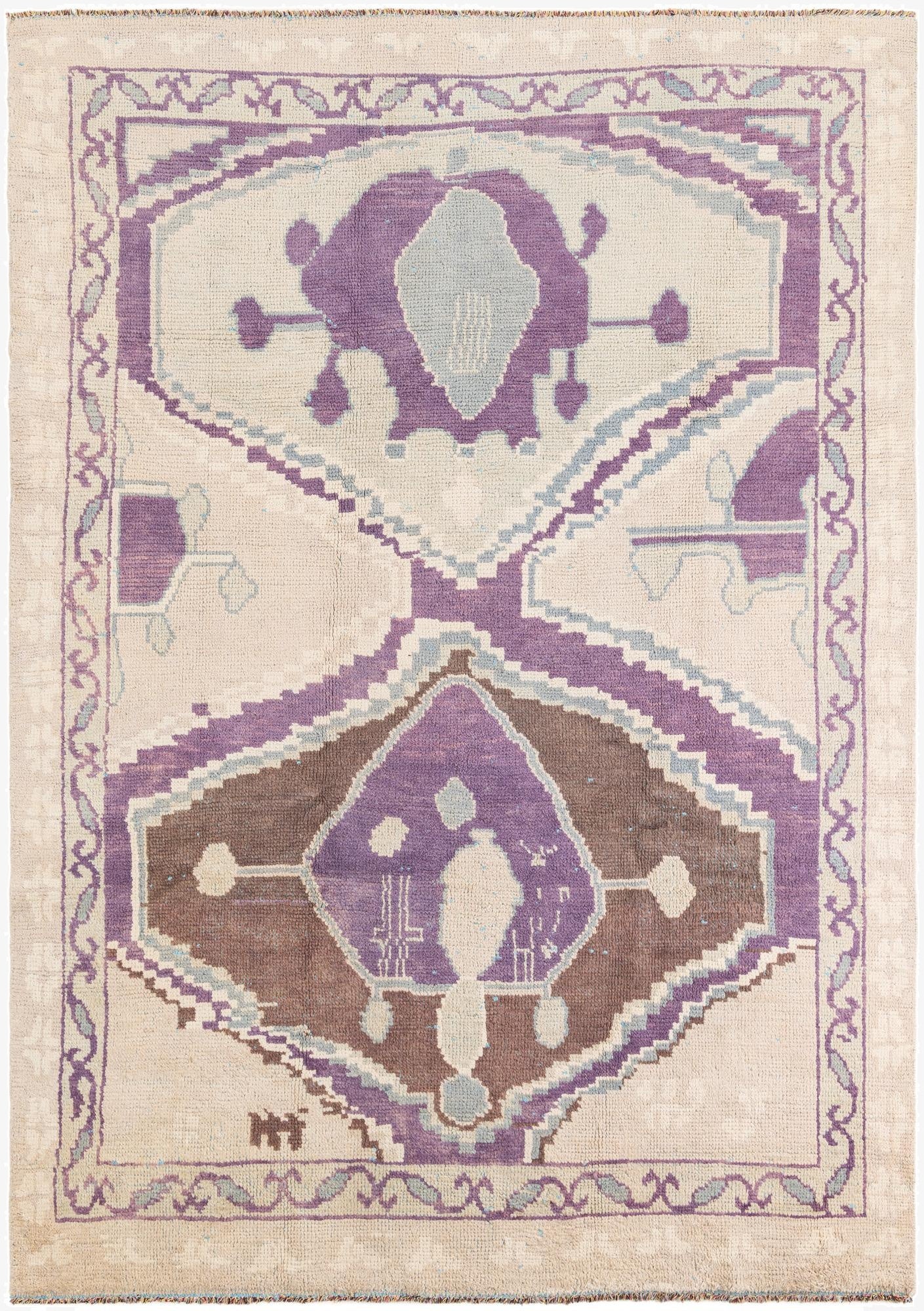 7' 4 x 10' 3  Hand Knotted Moroccan Wool Rug